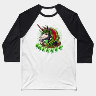 Cute and Funny St Patrick’s Day Unicorn Design Baseball T-Shirt